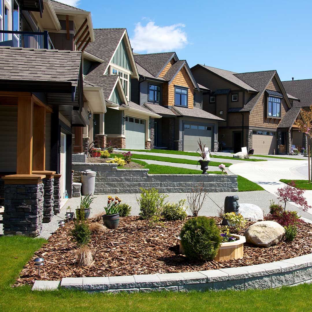 Pretty homes on suburban street